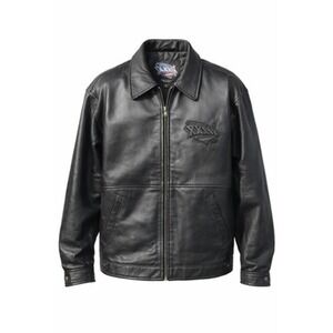 Vintage Super Bowl XXXVI 2002 Leather‎ Jacket Mens L NFL Patriots Rams Black